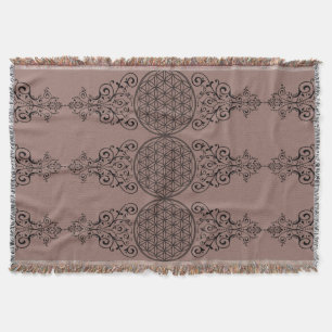 Blume des Lebens - Ornamente schwarz I + dein Back Decke