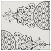 Blume des Lebens - Ornamente schwarz I Stoff (Nahaufnahme)