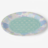 Blume des Lebens Pappteller (Schrägansicht)