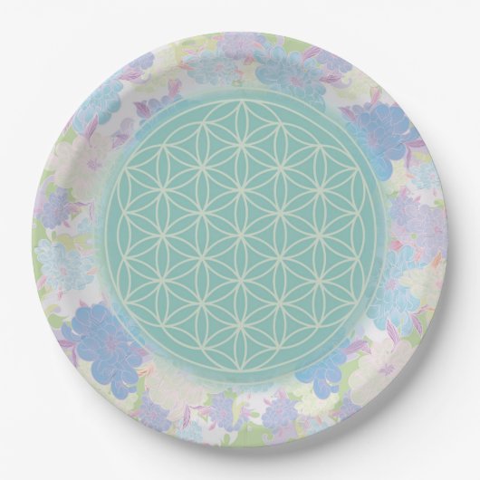 Blume des Lebens Pappteller (Vorderseite)