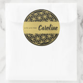 Blume des Lebens personalisierte Aufkleber Gold & (Tasche)
