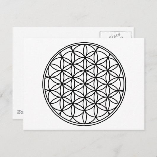 Blume des Lebens Postkarte (Vorne/Hinten)