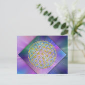 Blume Des Lebens Postkarte (Stehend Vorderseite)