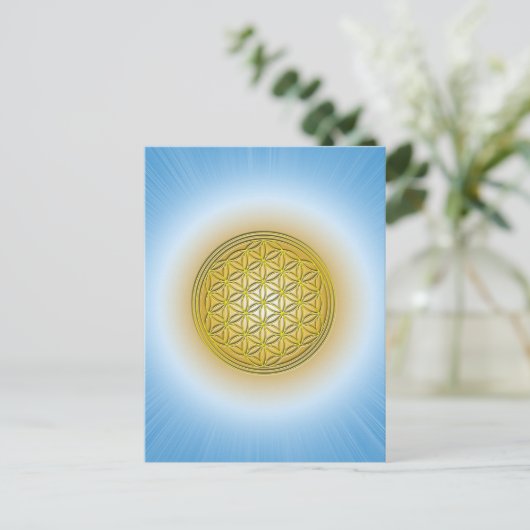 Blume des Lebens Postkarte (Stehend Vorderseite)