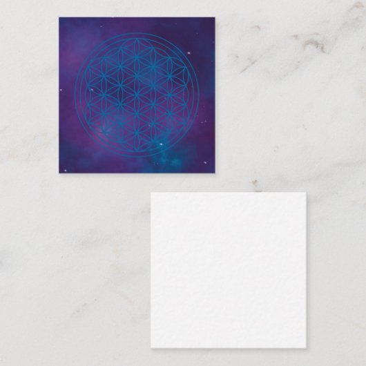 Blume des Lebens Quadratische Visitenkarte (Vorne/Hinten)