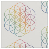 Blume des Lebens Regenbogen-Lichtmuster auf Weiß Stoff (Nahaufnahme)