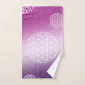 Blume des Lebens Rosa / Lila Badhandtuch Set (Handtuch)