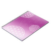 Blume des Lebens rosa Notizblock (Linke Seite)