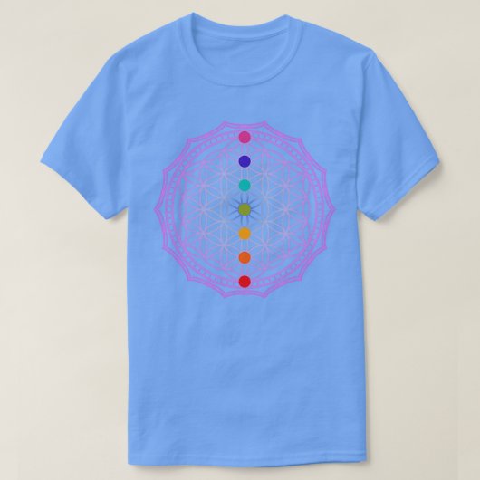 Blume des Lebens rosa T-Shirt (Design vorne)