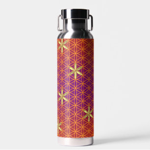 BLUME DES LEBENS - rot goldenes Muster Trinkflasche