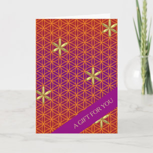 BLUME DES LEBENS - rotes Goldmuster Karte