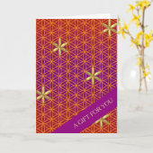 BLUME des Lebens - Rotgoldmuster Karte (Gelbe Blume)