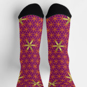 BLUME des Lebens - Rotgoldmuster Socken (Oben)