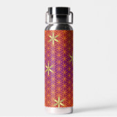 BLUME des Lebens - Rotgoldmuster Trinkflasche (Rückseite)