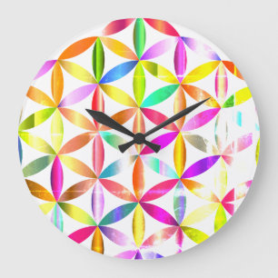 Blume des Lebens Sacred Geometry Design Wanduhr