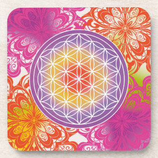 Blume des Lebens, sakrale geometrische, zen, chakr Getränkeuntersetzer
