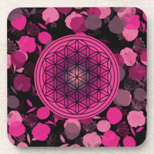 Blume des Lebens, sakrale geometrische, zen, chakr Getränkeuntersetzer