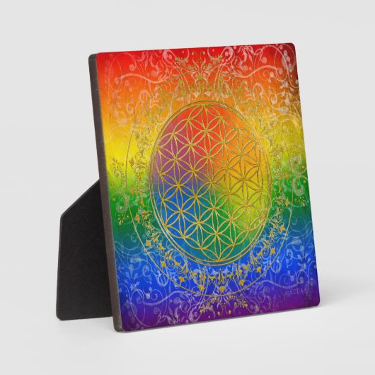 Blume des Lebens - Schmuckgold Fotoplatte (Vorderseite)