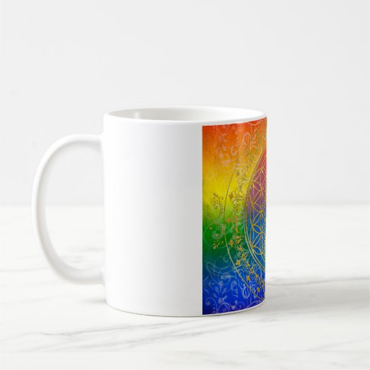 Blume des Lebens - Schmuckgold Kaffeetasse (Links)