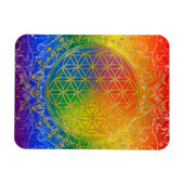 Blume des Lebens - Schmuckgold Magnet (Horizontal)
