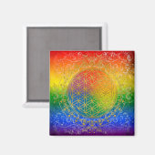 Blume des Lebens - Schmuckgold Magnet (Vorderseite/Rückseite)