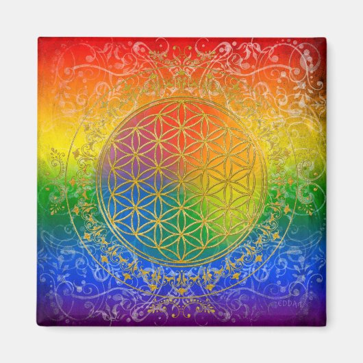 Blume des Lebens - Schmuckgold Magnet (Vorne)