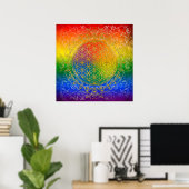 Blume des Lebens - Schmuckgold Poster (Heimbüro)