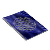 BLUME DES LEBENS - silber + blaue Wellen Notizblock (Rechte Seite)