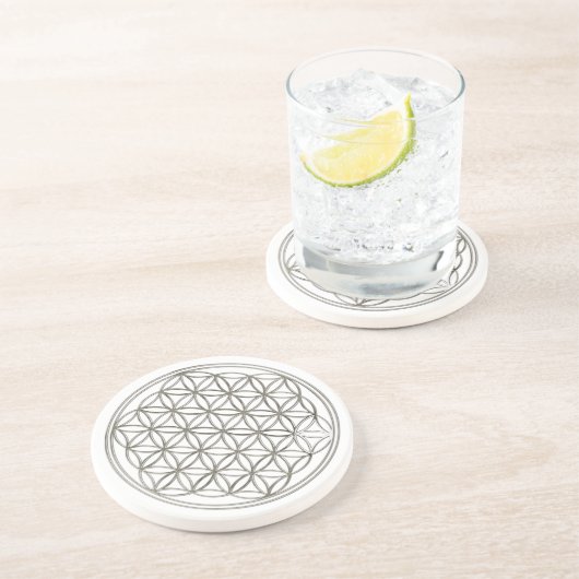 BLUME DES LEBENS - silber Getränkeuntersetzer (Seite)