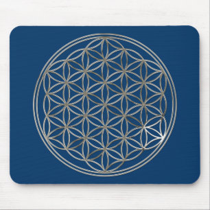 BLUME DES LEBENS - silber Mousepad