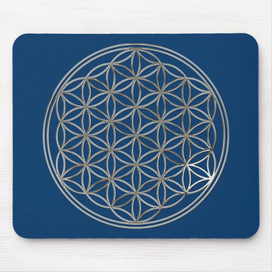 BLUME DES LEBENS - silber Mousepad (Vorne)