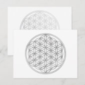 Blume des Lebens | Silber Postkarte (Vorne/Hinten)