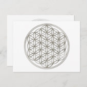 BLUME DES LEBENS - silber Postkarte (Vorne/Hinten)