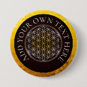 BLUME DES LEBENS - Silbergolden Button (Vorderseite)