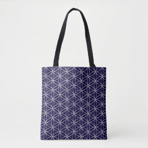 Blume des Lebens - Silbermuster + Ihr Rückgrat. Tasche