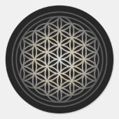 Blume des Lebens - Silberversion Runder Aufkleber (Vorderseite)