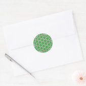 Blume des Lebens Single Grün Runder Aufkleber (Umschlag)