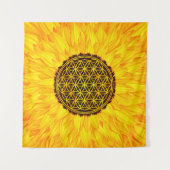 Blume des Lebens - Sonnenblume #1 Wandteppich (Vorderseite (Horizontal))
