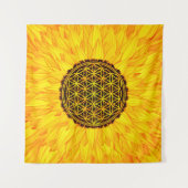 Blume des Lebens - Sonnenblume #1 Wandteppich (Vorderseite)