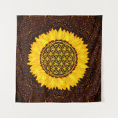 Blume des Lebens - Sonnenblume #2 Wandteppich (Vorderseite (Horizontal))