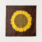 Blume des Lebens - Sonnenblume #2 Wandteppich (Vorderseite)