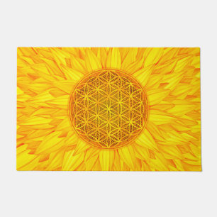 Blume des Lebens - Sonnenblume #3 Fußmatte