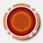 Blume des Lebens - SONNENOrange Pokerchips (Rückseite)
