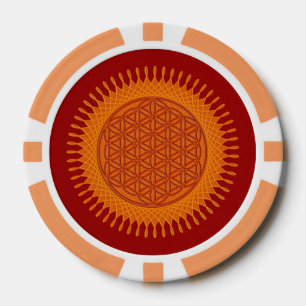 Blume des Lebens - SONNENOrange Pokerchips