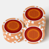 Blume des Lebens - SONNENOrange Pokerchips (Stapel)