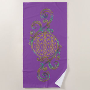 Blume des Lebens - Spiralen Ornamente 1 Strandtuch