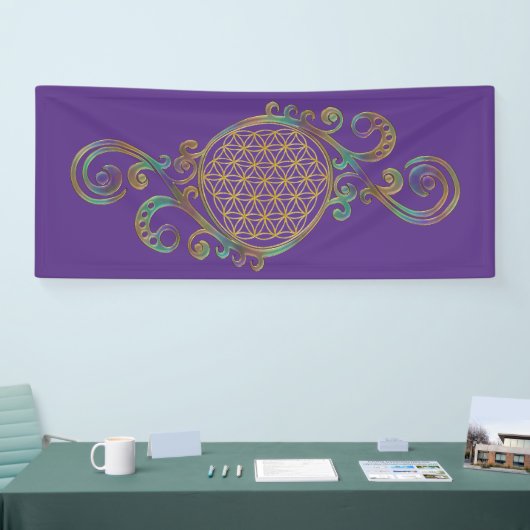 Blume des Lebens - Spiralschmuck 1 Banner (Messe)