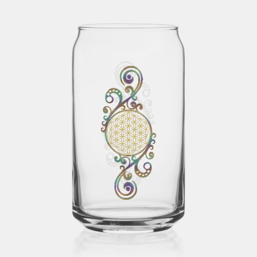 Blume des Lebens - Spiralschmuck 1 Dosenglas (Vorderseite)