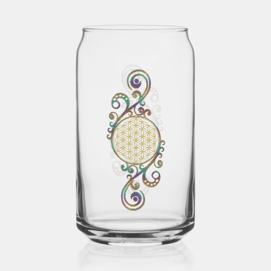 Blume des Lebens - Spiralschmuck 1 Dosenglas (Rückseite)