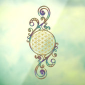 Blume des Lebens - Spiralschmuck 1 Fensteraufkleber (Blatt 3)